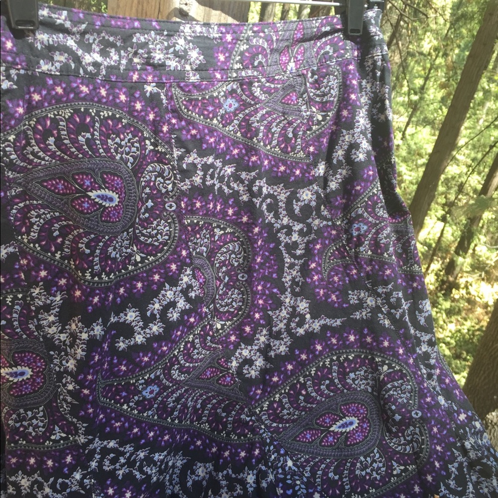 Charter Club A line cotton paisley purple print, free shipping,midi skirt HP24 - Picture 10 of 15